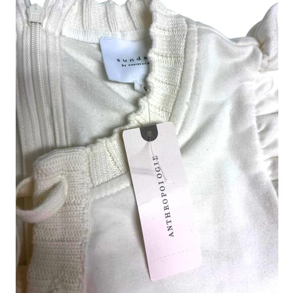 Anthropologie Sundays TORY Lounge Knit Jumpsuit | Sz S, Cream White NEW $211 - Picture 7 of 10